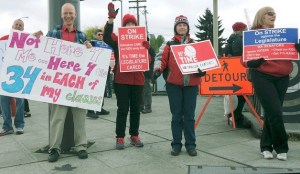 Northshore School District teachers walked out of class on Wednesday to protest inadequate state funding for public schools.
