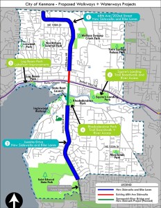 The Walkways and Waterways bond measure would fund five projects in Kenmore. Image Credit: City of Kenmore