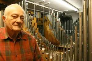 Russ Evans stands in the 1