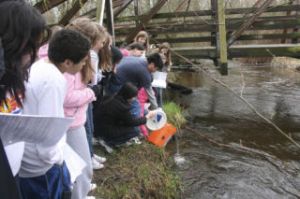 As his classmates look on