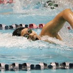 Inglemoor sophomore Gabrielle Dang competes in the 100-yard freestyle on Nov. 12 in Fedral Way. Dang won individual state titles in the 100 and 50 freestyle. JOE LIVARCHIK/Mercer Island Reporter
