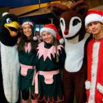 More than 65 students from Inglemoor and Bothell High Schools volunteered during the event. Five Inglemoor students are decked out in seasonal costumes provided by the Northshore Rotary.