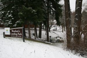Brackett&rsquo;s Landing Park in Bothell is pictured during a previous winter storm. Reporter file photo