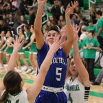 Bothell post Taya Corosdale (5) often had to fight through double teams, but finished with a game-high 17 points for the Cougars on Jan. 6. JOHN WILLIAM HOWARD/Bothell-Kenmore Reporter