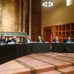 Washington State Parks and Recreation commissioners and employees participate in a special meeting at the Bastyr University Chapel in Kenmore on the proposed lease of the St. Edward Seminary. CATHERINE KRUMMEY/Kenmore Reporter