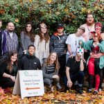 Friends of Youth guests in front of the Redmond drop-in center, which becomes The Landing shelter for young adults 18-24 each night. Courtesy of Friends of Youth