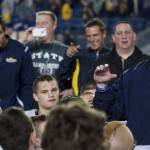 Former Bellevue High football coach Butch Goncharoff speaks to Bellevue players during his 16-season stint as head coach. Reporter file photo