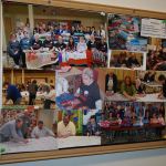A collage of photos from a previous Quilt-a-Thon is on display at First Lutheran Church of Bothell. CATHERINE KRUMMEY / Bothell Reporter