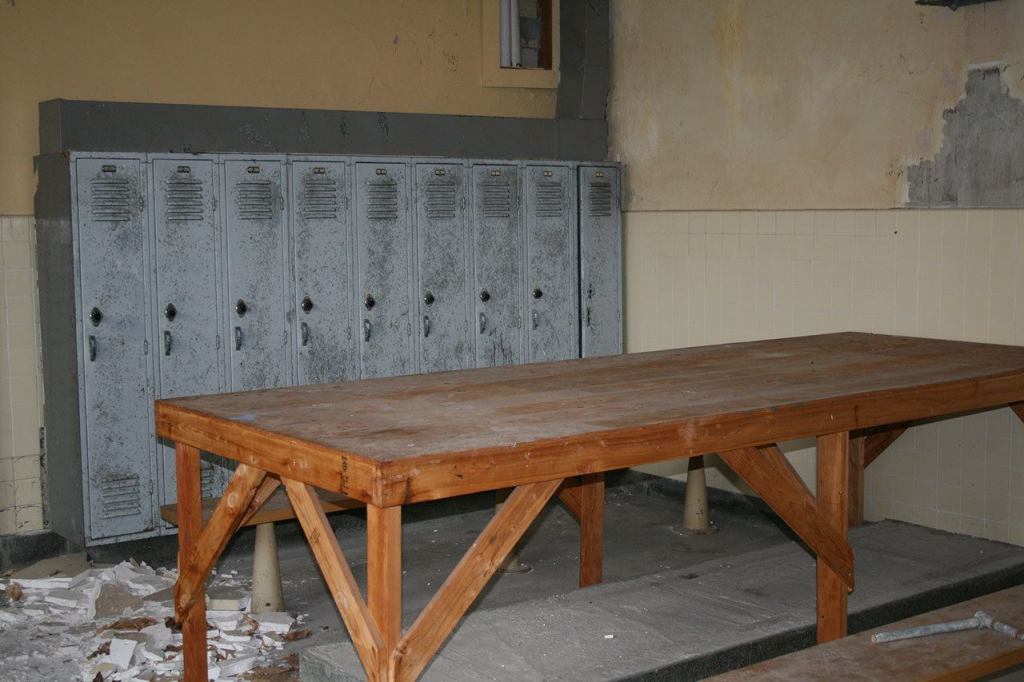 The locker room in the basement of the St. Edward Seminary was featured in a tour of the property on Feb. 11. CATHERINE KRUMMEY / Kenmore Reporter