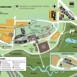 The University of Washington Bothell and Cascadia College map shows the current status of the campus. The schools are working together to determine how to accommodate more academic space, residential space and parking as part of a new campus master plan. Contributed art