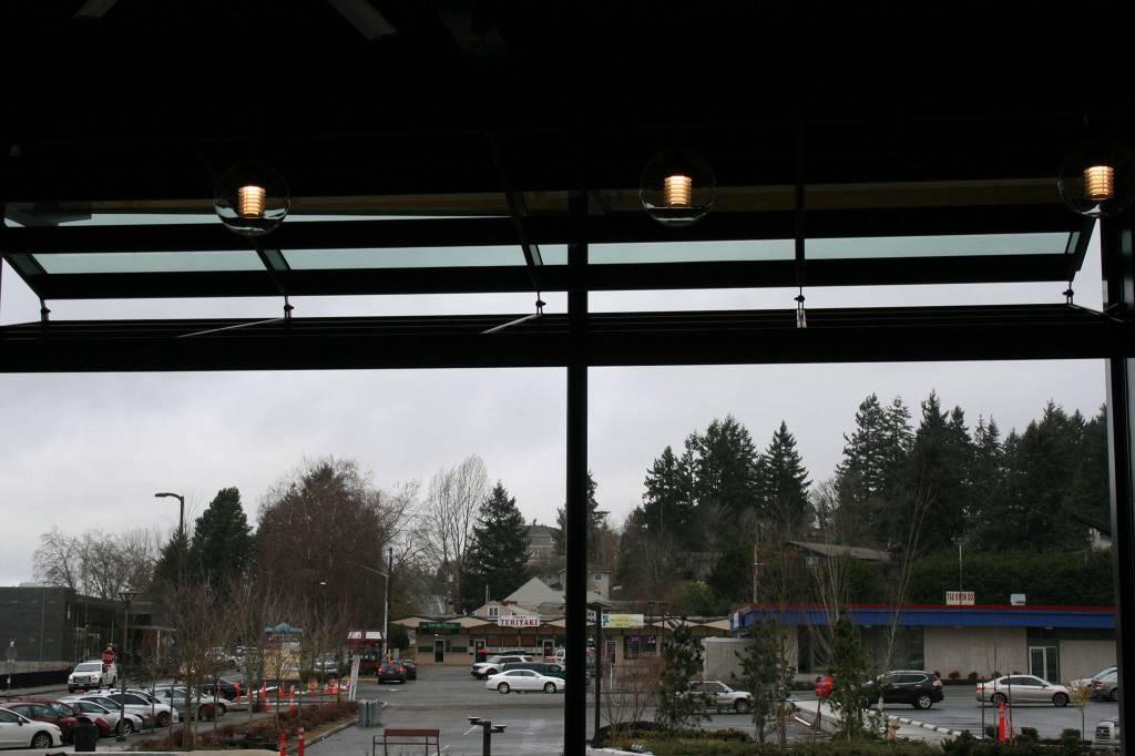 One of the walls in the Hangar Building opens out to the Kenmore Town Square. CATHERINE KRUMMEY / Kenmore Reporter