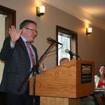Bothell Mayor Andy Rheaume delivers the State of the City address. CATHERINE KRUMMEY/Bothell Reporter