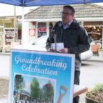 Bothell Mayor Andy Rheaume speaks during the groundbreaking ceremony for the Main Street Enhancement Project on March 28. CATHERINE KRUMMEY / Bothell Reporter