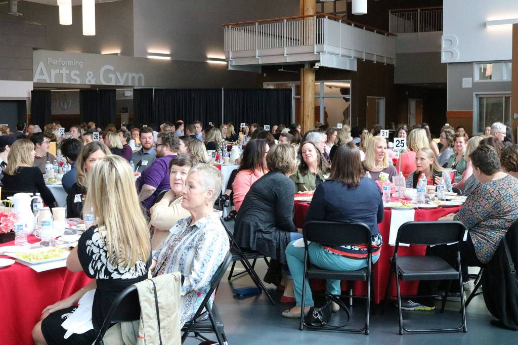 Hundreds of people attend the Northshore Schools Foundation&rsquo;s All in for Kids luncheon. The event also included a breakfast and tours of the new North Creek High School. CATHERINE KRUMMEY / Bothell Reporter