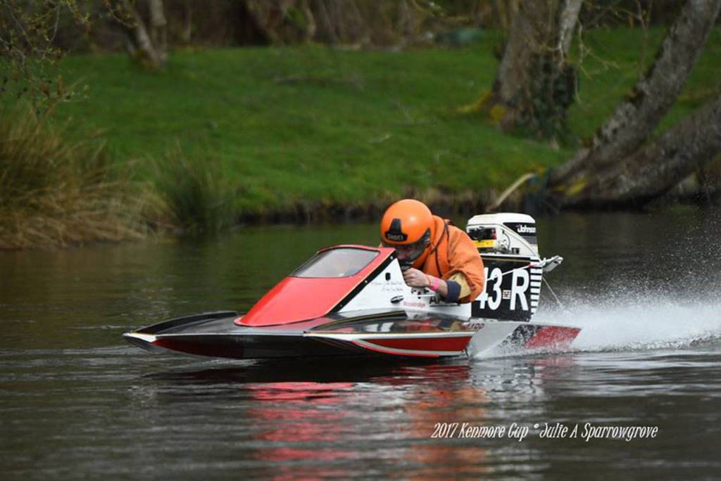 Tim Mattson of Seattle competes in the 2-Cylinder race during the 2017 Kenmore Hydroplane Cup (Julie A. Sparrowgrove/contributed photo).