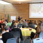 Community-building expert Peter Kageyama talks about Kenmore&rsquo;s Swamp Creek Park during a &ldquo;For the Love of Kenmore&rdquo; event at Kenmore City Hall. CATHERINE KRUMMEY / Kenmore Reporter