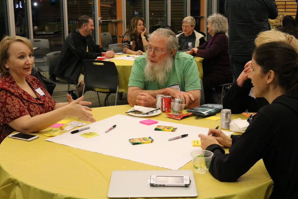 Locals participate in a &ldquo;For the Love of Kenmore&rdquo; event at Kenmore City Hall. CATHERINE KRUMMEY / Kenmore Reporter