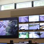 A traffic camera monitor at the Washington State Department of Transportation&rsquo;s traffic management center in Shoreline shows the first car to use the Interstate 405 northbound peak-use shoulder lane in Bothell at 2 p.m. April 24. CATHERINE KRUMMEY / Bothell Reporter