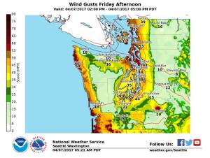 A wind advisory is in effect for the Puget Sound area today. NWS / Submitted art