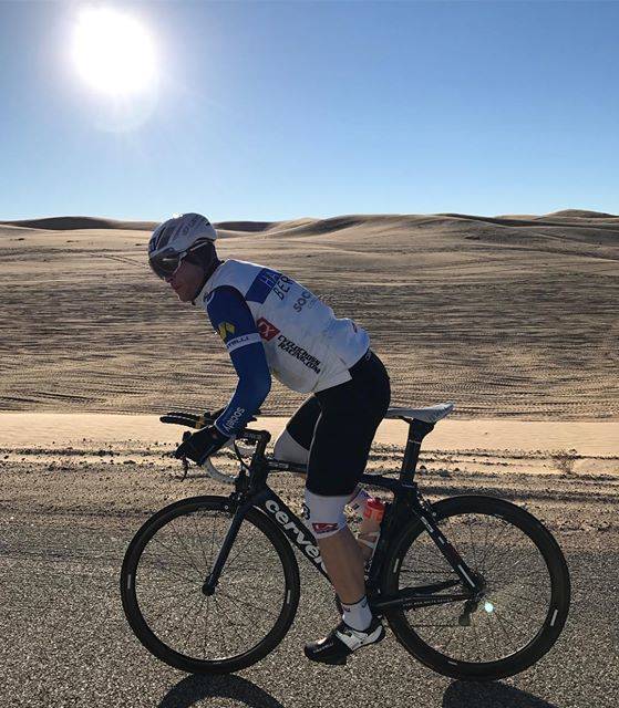 Kirkland resident John Bergen trains for next month&rsquo;s Race Across America event. Contributed photo