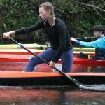 Sprint canoeist Andreea Ghizila, 16, leads the pack during practice on Sammamish River on April 17. Joe Livarchik/staff photo