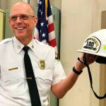 Bothell Fire Chief Bob Van Horne celebrates his last day on the job. Courtesy photo