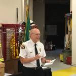 Bothell Fire Chief Bob Van Horne celebrates his last day on the job. Courtesy photo