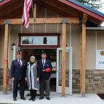 From left, Cmdr. Charles Schmidt, National Auxiliary President from Washington, Mary Davis and Cmdr. Burt Marsh from Bothell Post 127. Photo by Daphine Cabuag