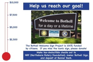 Community members are holding a fundraiser to bring back the &ldquo;Welcome to Bothell for a day or a lifetime&rdquo; sign. Submitted art
