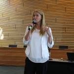 Mary&rsquo;s Place executive director Marty Hartman speaks at a community meeting about a 24-hour family shelter coming to Kenmore. CATHERINE KRUMMEY, Bothell-Kenmore Reporter