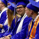 A Bothell High School is all smiles as he waits to receive his diploma. Courtesy of the Northshore School District