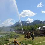 WANIC Fire & EMS students practice using a fire hose. Courtesy photo