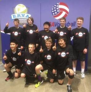 SpaceNeedle Volleyball Club&rsquo;s U14 boys recently won their division championship at the 2017 Border Smackdown Tournament in Spokane. Courtesy photo