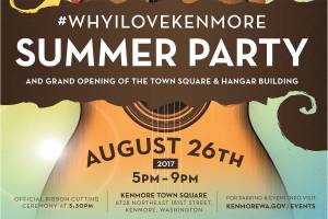 #WhyILoveKenmore celebration of Town Square, Hangar set for Saturday