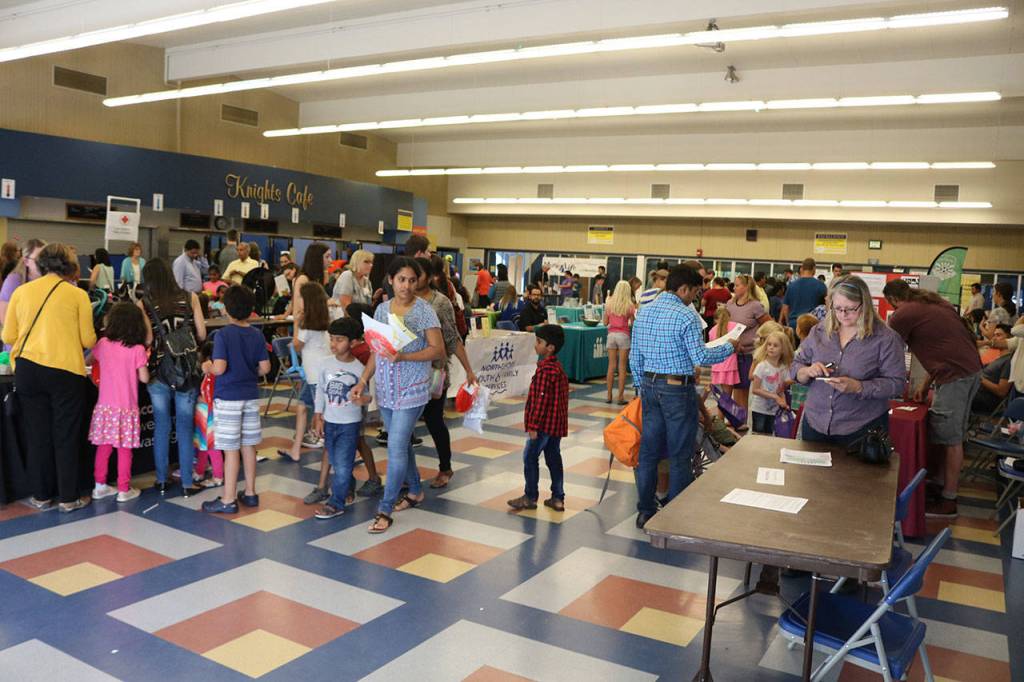 Hundreds of students and their parents pilled into Canyon Park Middle School for the Back to School Fair Aug. 16. Megan Campbell, Bothell/Kenmore Reporter