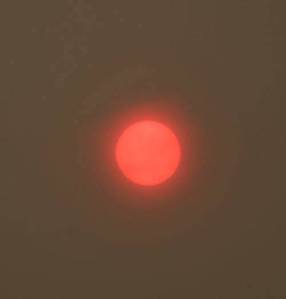 A hazy red sun this morning was caused by wildfires. Andy Nystrom, Reporter Newspapers