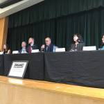 Kenmore City Council candidates, from left Suzanne Greathouse, Joe Marshall, Nigel Herbig, Patrick O&rsquo;Brien, Carol Baker and Debra Srebnik, at a recent forum at Bastyr University. Samantha Pak, Bothell/Kenmore Reporter