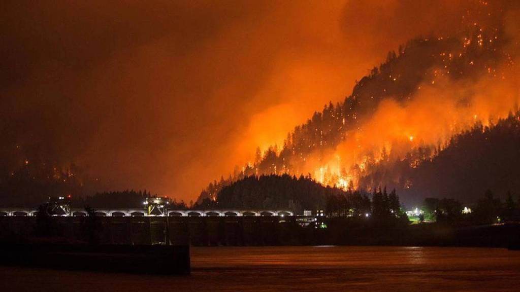 The Eagle Creek fire ran 16 miles in four hours and jumped the Columbia River and started burning on the Washington side of the river as well. Courtesy of Mike Groff