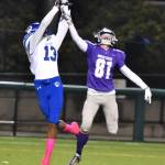Bothell&rsquo;s Da&rsquo; Vicious Wilson snags a touchdown pass as North Creek&rsquo;s John McAteer defends. Courtesy of Greg Nelson