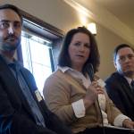 From left, 1st District Sen. Guy Palumbo and Reps. Shelley Kloba and Derek Stanford at a luncheon last year. The three legislators recently spoke on priorities for the 2018 session, which started this week. Kailan Manandic, Kirkland Reporter