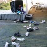 Shoes scattered outside the American Refugee tent on the UW Bothell campus. Samantha Pak, Bothell/Kenmore Reporter