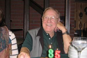 Roland Lindstrom celebrates his 85th birthday. <em>Courtesy of Gretchen Pigott</em>