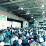 Hundreds of people gathered at a Moms Demand Action meeting for gun control at Kirkland Middle School on Feb. 25. Aaron Kunkler/Redmond Reporter