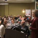 Bothell city manager Jennifer Phillips interacts with Bothell and Kenmore business owners as she gives the State of the City Address at a chamber luncheon. Kailan Manandic, Bothell/Kenmore Reporter