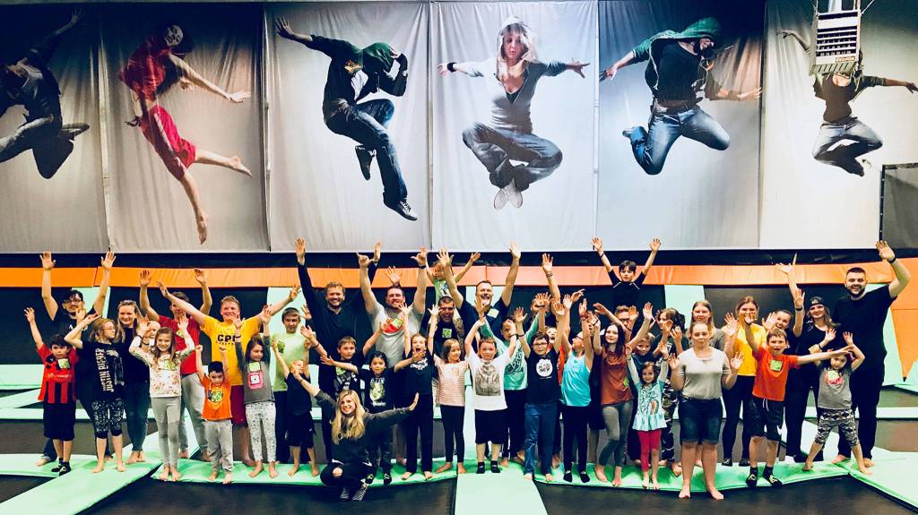 Elevated Sportz in Bothell covered costs for about 50 kids to jump on Cup of Kindness Day on May 10. Photo courtesy of Russell Korets