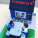 The city celebrated its Cup of Kindness proclamation with a cake based on Becas Brew in Bothell. Photo via Twitter