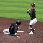 Second baseman Sean Kauffman forces a runner out. Andy Nystrom / staff photo