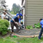 Volunteers build access ramps for locals