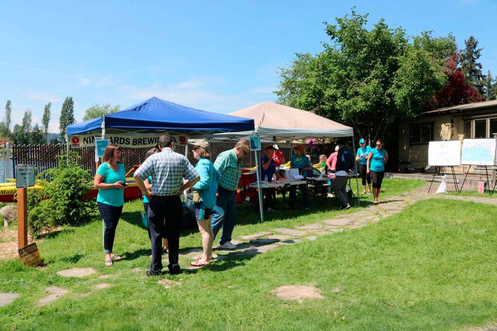 The Kenmore community gathered for the Waterfront Activities Fair and opening of Squires Landing Park on May 19. Photo courtesy of the city of Kenmore