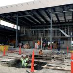 The passenger terminal at Paine Field in Everett is taking shape. (Janice Podsada / The Herald) PHOTO TAKEN 20180517